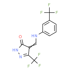 5-(TRIFLUOROMETHYL)-4-([3-(TRIFLUOROMETHYL)ANILINO]METHYLENE)-2,4-DIHYDRO-3H-PYRAZOL-3-ONE Structure
