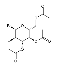 1-bromo-3,4,6-tri-O-acetyl-2-deoxy-2-fluoro-α-D-glucopyranoside结构式