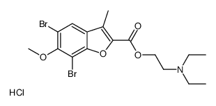 2-(5,7-dibromo-6-methoxy-3-methyl-1-benzofuran-2-carbonyl)oxyethyl-diethylazanium,chloride Structure