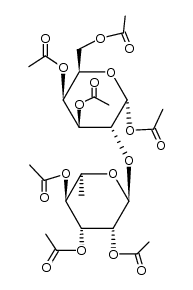 Hepta-O-acetyl-2-O-α-L-rhamnopyranosyl-α-D-galactopyranose结构式