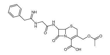 (6R)-3-acetoxymethyl-8-oxo-7-{[N-(2-phenyl-acetimidoyl)-glycyl]-amino}-(6rH)-5-thia-1-aza-bicyclo[4.2.0]oct-2-ene-2-carboxylic acid Structure