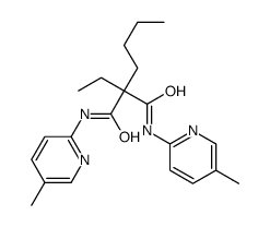 2-butyl-2-ethyl-N,N'-bis(5-methylpyridin-2-yl)propanediamide结构式