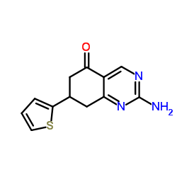 2-amino-7-thien-2-yl-7,8-dihydroquinazolin-5(6H)-one structure