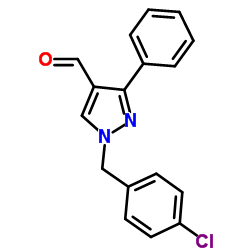 1-(4-Chlorobenzyl)-3-phenyl-1H-pyrazole-4-carbaldehyde结构式