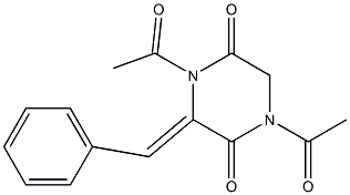 (Z)-1,4-diacetyl-3-benzylidenepiperazine-2,5-dione结构式