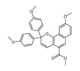 methyl 9-methoxy-2,2-bis(4-methoxyphenyl)-2H-naphtho[1,2-b]pyran-5-carboxylate Structure