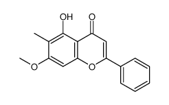 5-hydroxy-7-methoxy-6-methyl-2-phenylchromen-4-one结构式