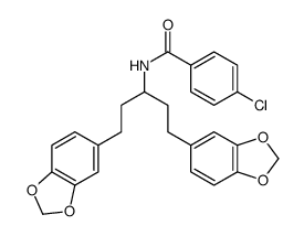 N-[1,5-bis(1,3-benzodioxol-5-yl)pentan-3-yl]-4-chlorobenzamide Structure