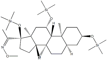 3α,11β,17-Tris(trimethylsiloxy)-5β-pregnan-20-one O-methyl oxime结构式