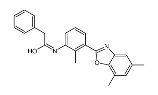 Benzeneacetamide, N-[3-(5,7-dimethyl-2-benzoxazolyl)-2-methylphenyl]- (9CI) Structure