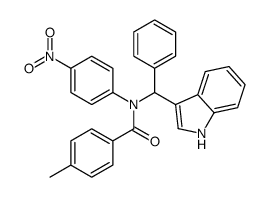 N-[1H-indol-3-yl(phenyl)methyl]-4-methyl-N-(4-nitrophenyl)benzamide结构式