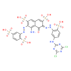4-amino-6-[[5-[(4,6-dichloro-1,3,5-triazin-2-yl)amino]-2-sulphophenyl]azo]-3-[(2,5-disulphophenyl)azo]-5-hydroxynaphthalene-2,7-disulphonic acid picture