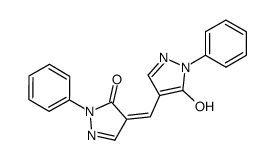 2,2'-diphenyl-1,2,2',4'-tetrahydro-4,4'-methanylylidene-bis-pyrazol-3-one结构式