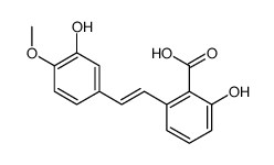 2-hydroxy-6-[2-(3-hydroxy-4-methoxyphenyl)ethenyl]benzoic acid Structure