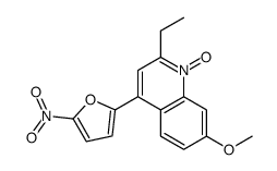 2-ethyl-7-methoxy-4-(5-nitrofuran-2-yl)-1-oxidoquinolin-1-ium结构式