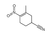 3-methyl-4-nitrocyclohex-3-ene-1-carbonitrile结构式