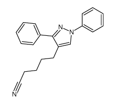 5-(1,3-diphenylpyrazol-4-yl)pentanenitrile结构式