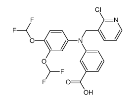 3,4-bis(difluoromethoxy)-N-(3-carboxyphenyl)-N-(3-(2-chloropyridylmethyl))aniline结构式