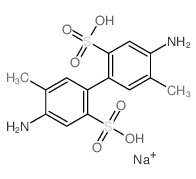 [1,1'-Biphenyl]-2,2'-disulfonicacid, 4,4'-diamino-5,5'-dimethyl-, sodium salt (1:2) structure