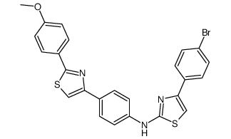 4-(4-bromophenyl)-N-[4-[2-(4-methoxyphenyl)-1,3-thiazol-4-yl]phenyl]-1,3-thiazol-2-amine结构式