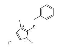 2-benzylmercapto-1,3-dimethylimidazolium iodide Structure