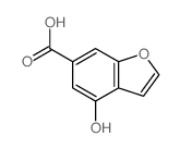 6-Benzofurancarboxylicacid, 4-hydroxy- Structure