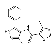 3-methyl-thiophene-2-carboxylic acid (3-methyl-5-phenyl-1H-pyrazol-4-yl)-amide结构式