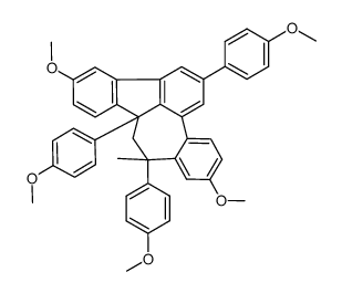 2,10-dimethoxy-6,12,13a-tris(p-methoxyphenyl)-12-methylbenzo[6,7]cycloheptadieno[1,2,3-jk]fluorene结构式