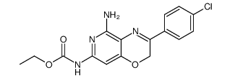 Ethyl 5-Amino-3-(4-chlorophenyl)-2H-pyrido-[4,3-b][1,4]oxazin-7-ylcarbamate结构式