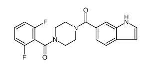 Methanone, [4-(2,6-difluorobenzoyl)-1-piperazinyl]-1H-indol-6-yl结构式