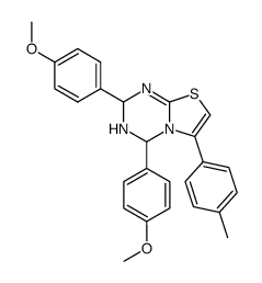2,4-Bis-(4-methoxy-phenyl)-6-p-tolyl-3,4-dihydro-2H-thiazolo[3,2-a][1,3,5]triazine Structure
