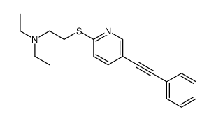 N,N-diethyl-2-[5-(2-phenylethynyl)pyridin-2-yl]sulfanylethanamine结构式