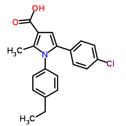 5-(4-CHLORO-PHENYL)-1-(4-ETHYL-PHENYL)-2-METHYL-1H-PYRROLE-3-CARBOXYLIC ACID结构式