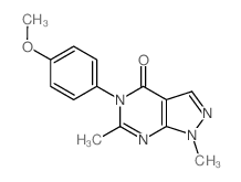 4-(4-methoxyphenyl)-3,9-dimethyl-2,4,8,9-tetrazabicyclo[4.3.0]nona-2,7,10-trien-5-one结构式