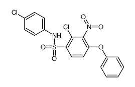 2-chloro-N-(4-chlorophenyl)-3-nitro-4-phenoxybenzenesulfonamide结构式