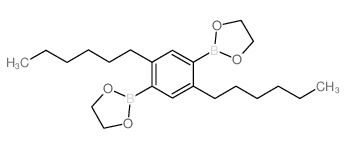 2,5-Dihexyl-1,4-benzene-diboronic acid ethylene glycol ester structure