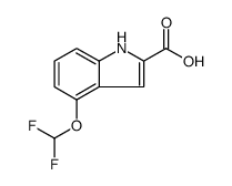 1H-Indole-2-carboxylic acid, 4-(difluoromethoxy)结构式