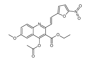 ethyl 2-<2'-(5''-nitro-2''-furyl)vinyl>-4-acetoxy-6-methoxyquinoline-3-carboxylate Structure