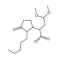 3-(3,3-dimethoxy-1-nitropropyl)-2-pentylcyclopentan-1-one结构式