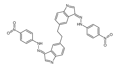 4-nitro-N-[[5-[2-[3-[(4-nitrophenyl)hydrazinylidene]indol-5-yl]ethyl]indol-3-ylidene]amino]aniline Structure
