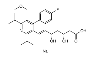 6-Heptenoic acid, 7-[4-(4-fluorophenyl)-5-(methoxy-d3-methyl)-2,6-bis(1-methylethyl)-3-pyridinyl]-3,5-dihydroxy-, sodium salt , (3R,5R,6E) Structure