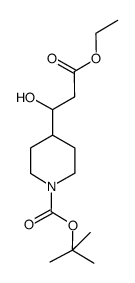 4-(2-ethoxycarbonyl-1-hydroxyethyl)piperidine-1-carboxylic acid tert-butyl ester结构式
