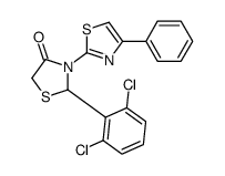 2-(2,6-dichlorophenyl)-3-(4-phenyl-1,3-thiazol-2-yl)-1,3-thiazolidin-4-one Structure