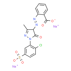 disodium 2-[[1-(2-chloro-5-sulphonatophenyl)-4,5-dihydro-3-methyl-5-oxo-1H-pyrazol-4-yl]azo]benzoate结构式