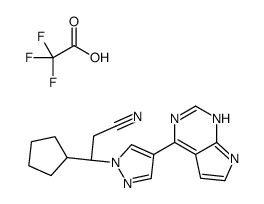 (betaR)-beta-环戊基-4-(7H-吡咯并[2,3-d]嘧啶-4-基)-1H-吡唑-1-丙腈 2,2,2-三氟乙酸盐结构式