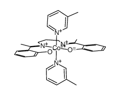 trans-[Co(III)(N,N'-bis(methylsalicylidene)-1,3-propylenediamine(-2H))(3-methylpyridine)2](1+)结构式