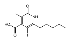3,5-Diiodo-2-oxo-6-pentyl-1,2-dihydro-pyridine-4-carboxylic acid Structure