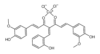 dichloro(4-salicylidene-1,7-bis(4-hydroxy-3-methoxyphenyl)-1,6-heptadiene-3,5-dione)copper(I)(1-)结构式