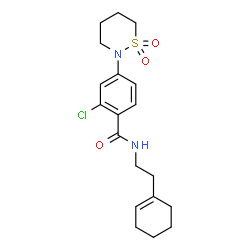 2-Chloro-N-[2-(1-cyclohexen-1-yl)ethyl]-4-(1,1-dioxido-1,2-thiazinan-2-yl)benzamide结构式