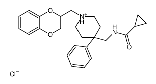 N-[[1-(2,3-dihydro-1,4-benzodioxin-3-ylmethyl)-4-phenylpiperidin-1-ium-4-yl]methyl]cyclopropanecarboxamide,chloride Structure